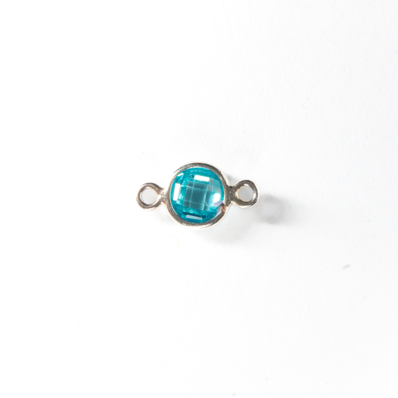 Load image into Gallery viewer, 3mm CZ Birthstone Connecters - Sterling Silver
