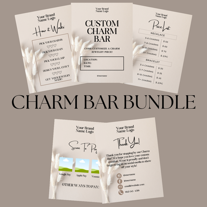 Charm Bar Signage Bundle - Minimalist