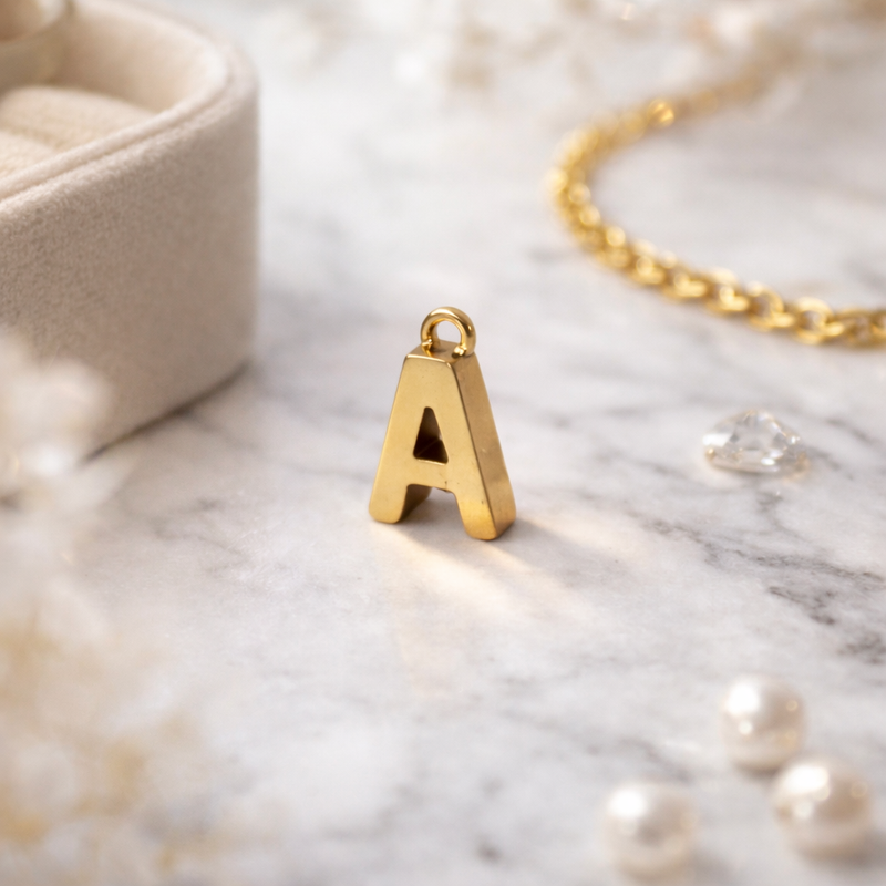 Load image into Gallery viewer, Simple Letter Charm - 14K Gold Filled (Yellow)

