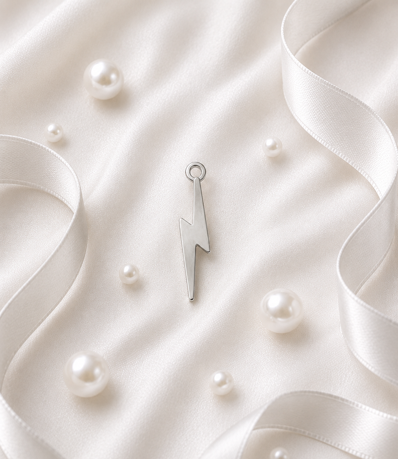 Load image into Gallery viewer, Lightning Bolt Charm - Sterling Silver

