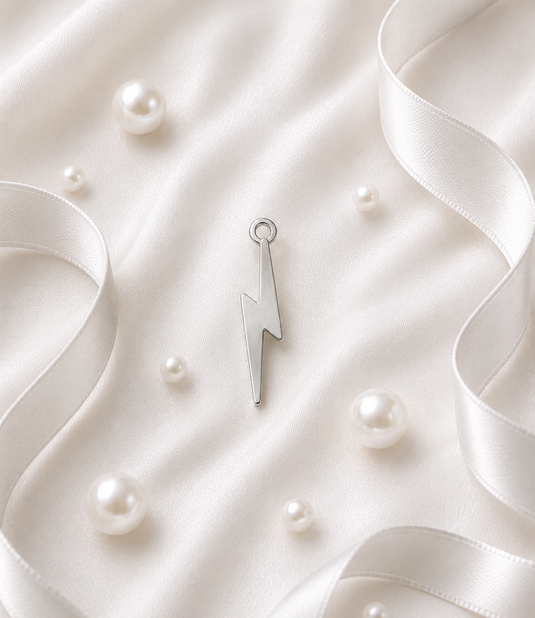 Lightning Bolt Charm - Sterling Silver