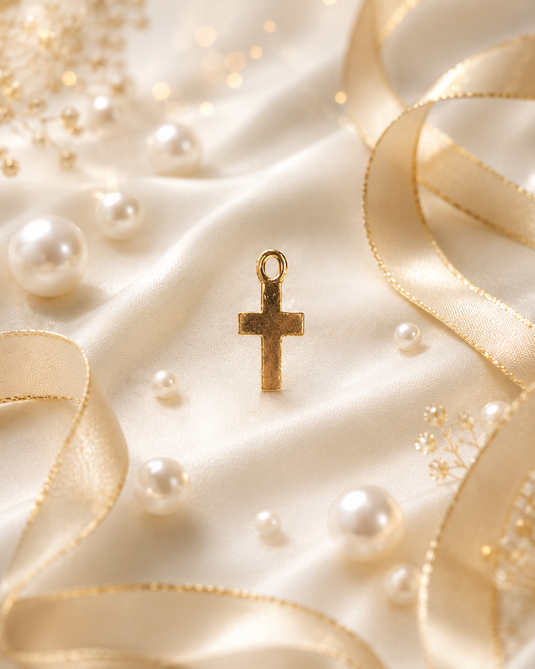 Flat Cross Charm - 14K Gold Filled (Yellow)