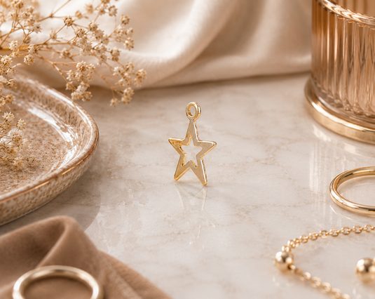 Star Outline Charm - 14K Gold Filled (Yellow)