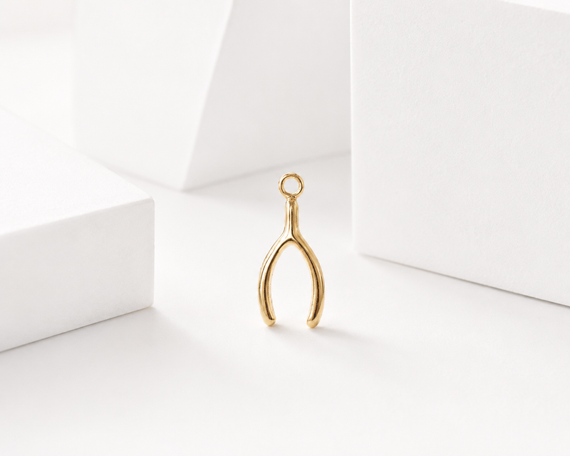 Load image into Gallery viewer, Wishbone Charm - 14K Gold Filled (Yellow)
