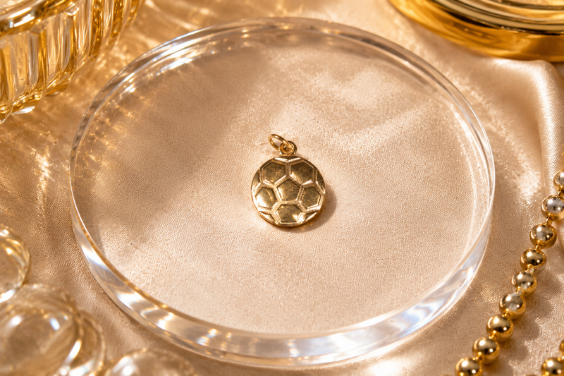 Load image into Gallery viewer, D'or - Soccer Ball Charm 18K Gold PVD
