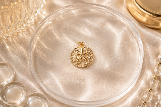 Sand Dollar Charm - 18K Gold PVD