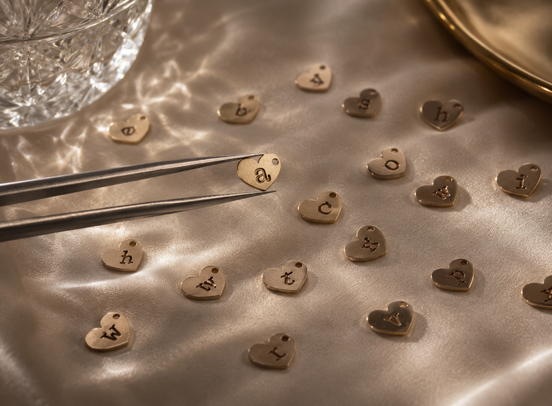 Load image into Gallery viewer, Heart Letter Charm - 14K Gold Filled (Yellow)
