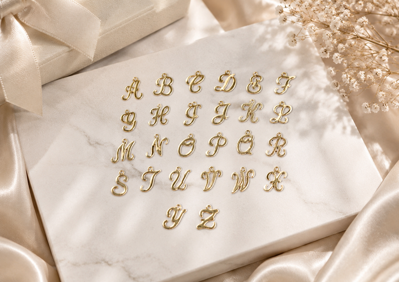 Load image into Gallery viewer, Cursive Script Style Letter Charm - 14K Gold Filled (Yellow)
