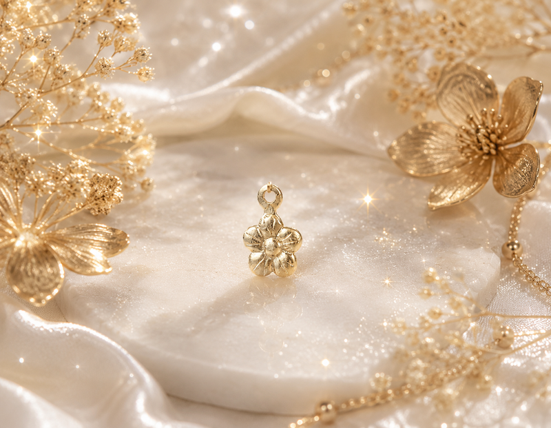 Load image into Gallery viewer, Flower Charm - 14K Gold Filled (Yellow)
