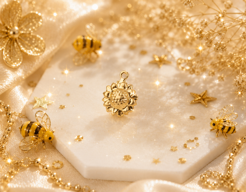 Load image into Gallery viewer, Sunflower Charm - 14K Gold Filled (Yellow)
