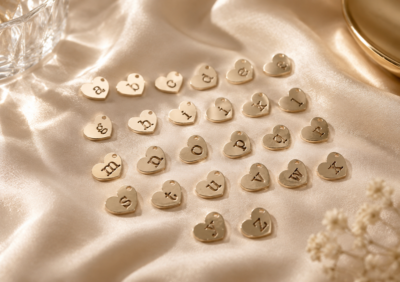 Load image into Gallery viewer, Heart Letter Charm - 14K Gold Filled (Yellow)
