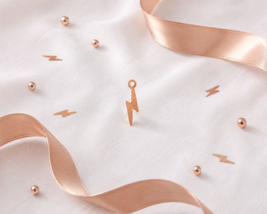 Lightning Bolt Charm - 14K Gold Filled (Rose)