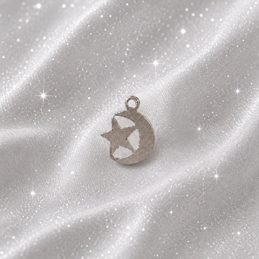Moon Star Charm - Sterling Silver