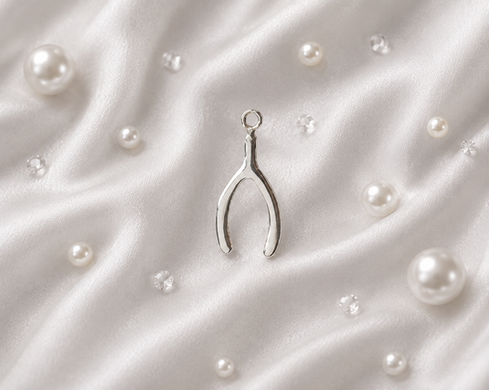 Charm de hueso de la suerte - Plata de ley 