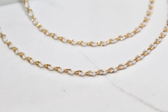 Lace - 14K Gold Filled Enamel (White)