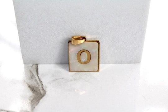 Load image into Gallery viewer, Marble Letter Frame Charms - Gold Plated
