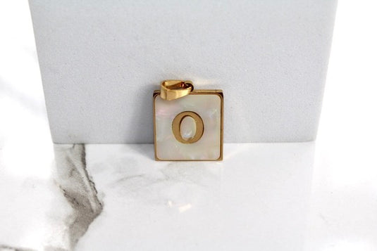 Marble Letter Frame Charms - Gold Plated