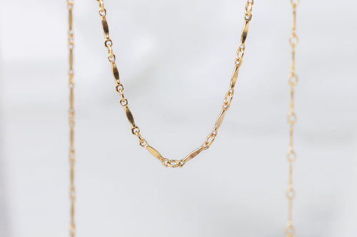 Yellow Gold  Gold Filled  Gold Chain  Gold  dapped  bar chain