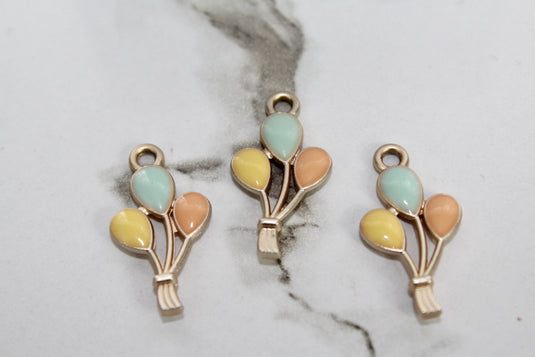 Light Pastel Balloon Charm - Gold Plated