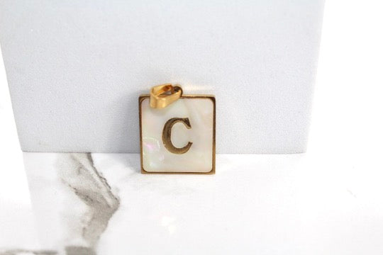 Load image into Gallery viewer, Marble Letter Frame Charms - Gold Plated
