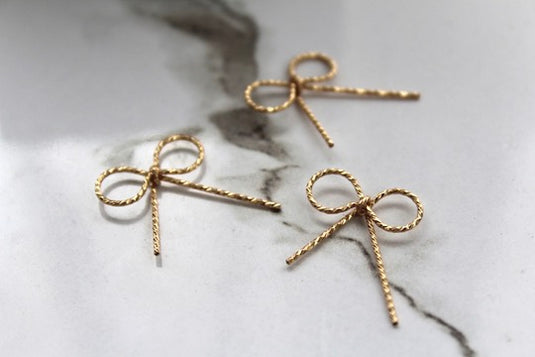 Textured Wire Bow Connector - 14K Gold Filled