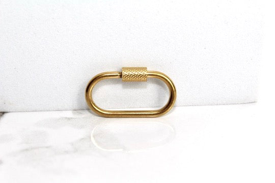 Load image into Gallery viewer, Textured Screw Carabiner - Gold Plated
