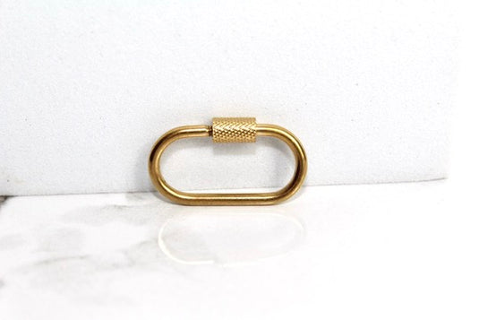 Textured Screw Carabiner - Gold Plated