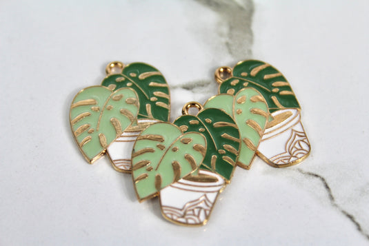 Monstera Charm - Gold Plated