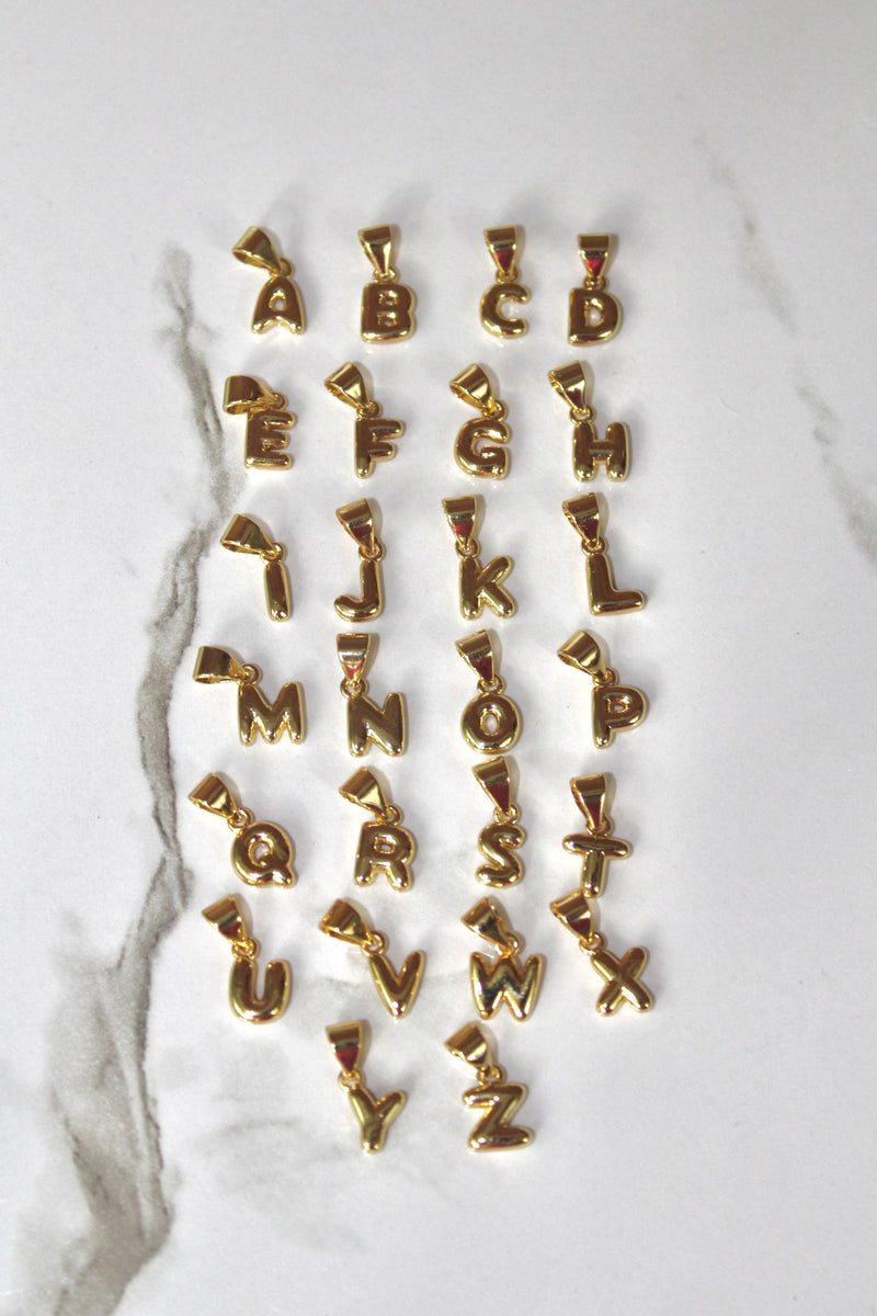 Load image into Gallery viewer, Bubble Letter Charms - Gold Plated
