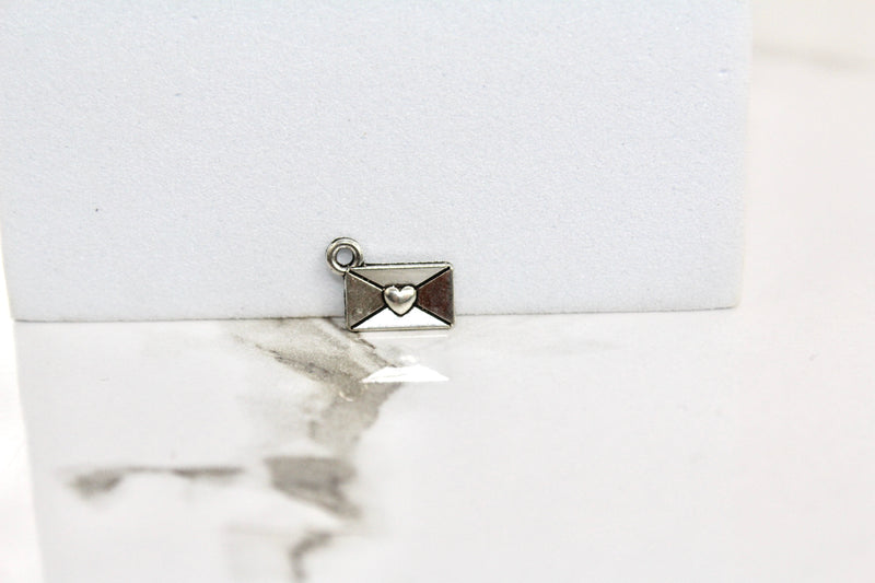 Load image into Gallery viewer, Love Letter Envelope Charm - Silver Plated
