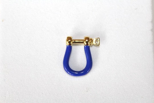 Load image into Gallery viewer, Blue Small Locking Ring Clasp - Gold Plated
