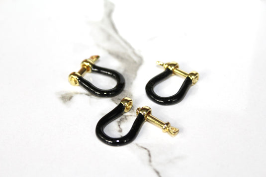 Black Small Locking Clasp - Gold Plated