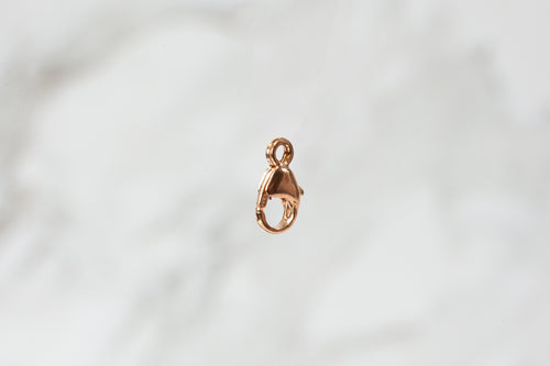 Pear Shaped Jump Ring Trigger Lobster Clasp - 14K Solid Gold (Rose)