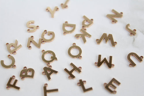 Block Style Letter Connector - 14K Gold Filled (Yellow)