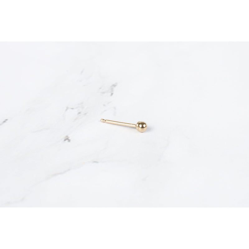 Load image into Gallery viewer, 14K Gold Yellow 2.0mm Round Ball Earring Stud
