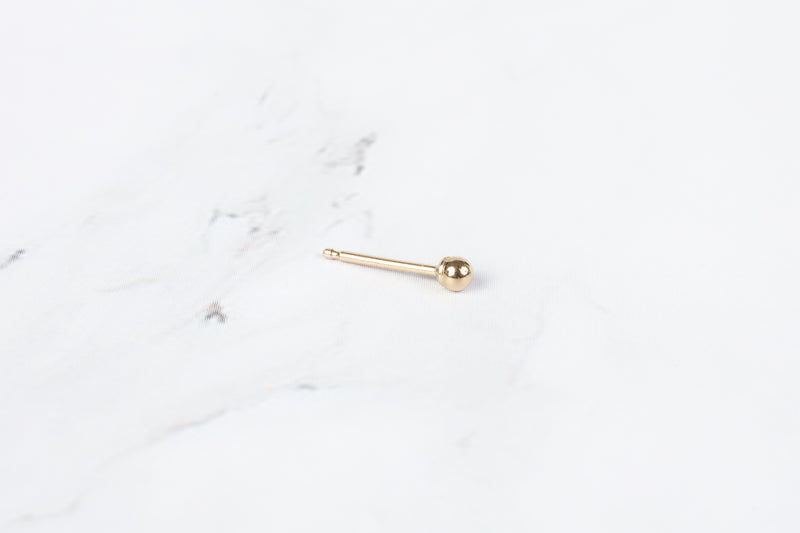 Load image into Gallery viewer, Round Ball Earring Stud - 14K Solid Gold (Yellow)

