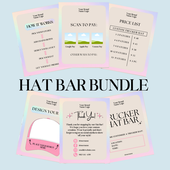 Hat Bar Bundle Signage Bundle - Rainbow Gradient