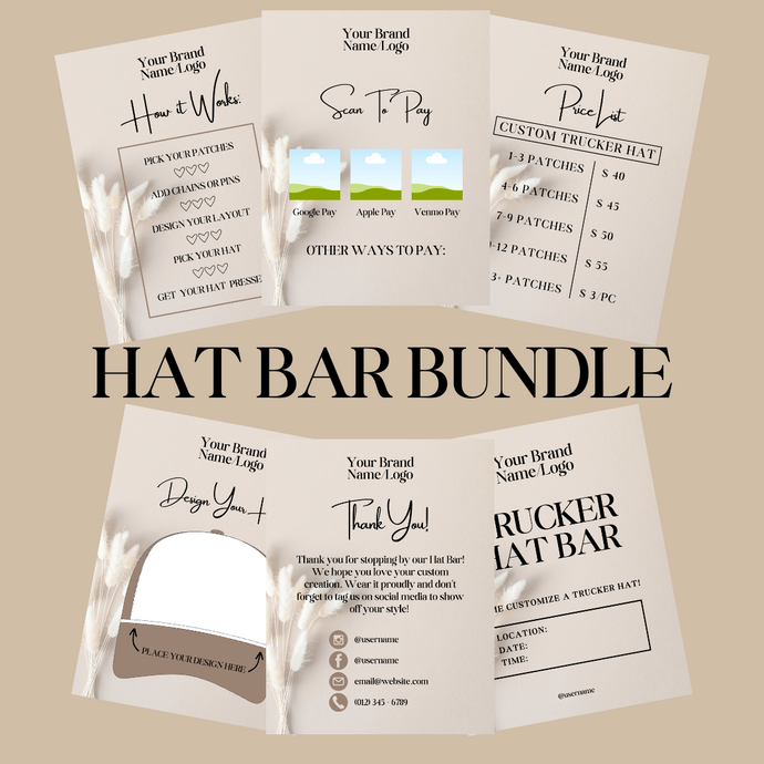 Hat Bar Bundle Signage Bundle - Minimalist