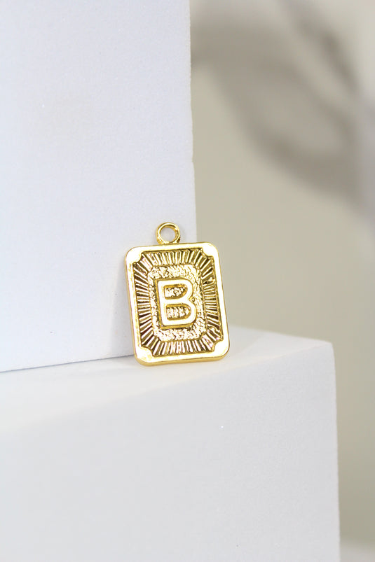 Framed Letter Charm - Gold Plated