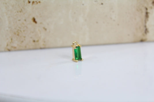 Emerald Baguette Gemstone Pendant Charm - (Yellow)