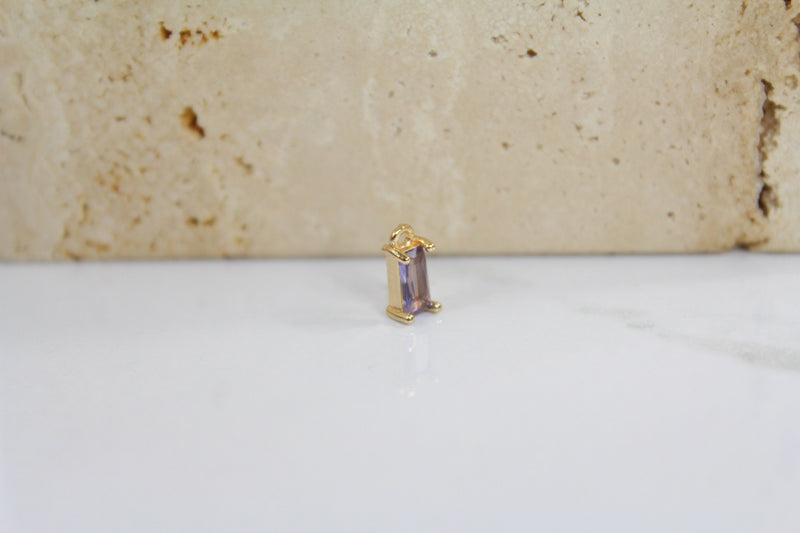 Load image into Gallery viewer, Violet Baguette Gemstone Pendant Charm - (Yellow)
