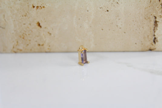 Violet Baguette Gemstone Pendant Charm - (Yellow)