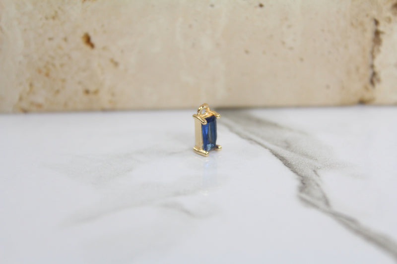 Load image into Gallery viewer, Sapphire Baguette Gemstone Pendant Charm - (Yellow)
