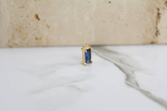 Sapphire Baguette Gemstone Pendant Charm - (Yellow)