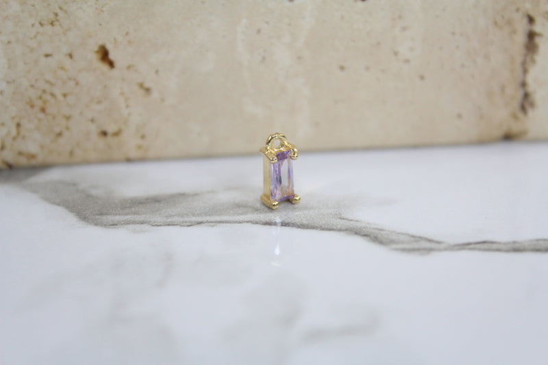 Load image into Gallery viewer, Periwinkle Baguette Gemstone Pendant Charm - (Yellow)
