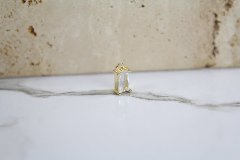 Load image into Gallery viewer, Diamond Baguette Gemstone Pendant Charm - (Yellow)
