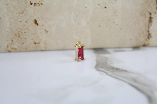 Barbie Baguette Gemstone Pendant Charm - (Yellow)