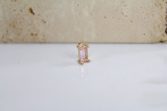 Rose Baguette Gemstone Pendant Charm - (Yellow)