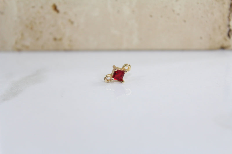 Load image into Gallery viewer, Ruby Classic Gemstone Connector - 14K Gold Filled (Yellow)
