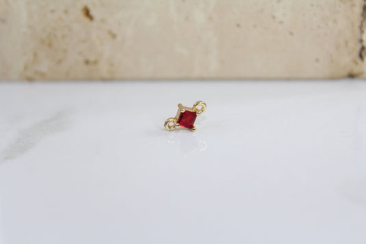 Ruby Classic Gemstone Connector - 14K Gold Filled (Yellow)